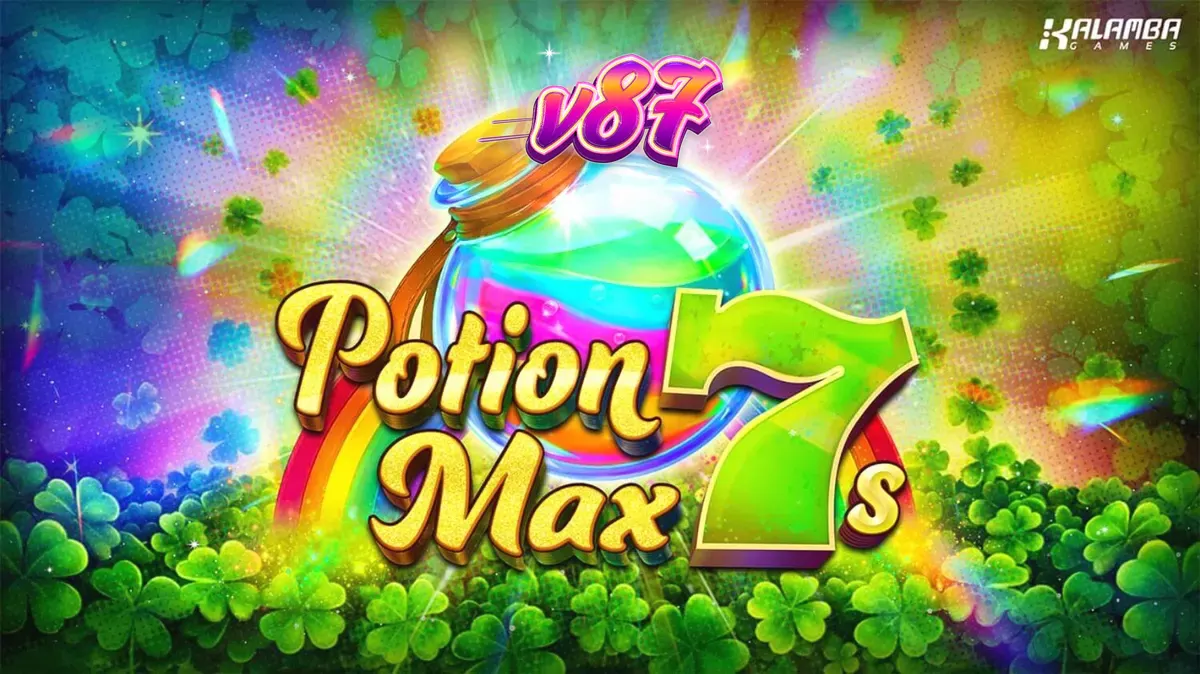 Tampilan visual slot Potion Max 7s dengan simbol klasik dan nuansa Irlandia